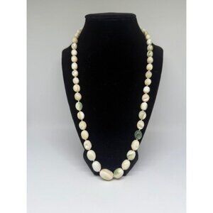 Vintage Signed Les Bernard Neutral Colors Glass Beaded Necklace